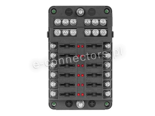 Skrzynka bezpieczników FB-12 z szyną ujemną i LED