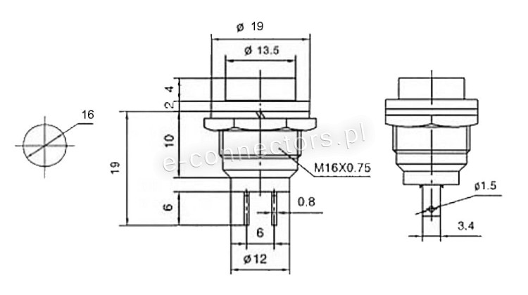 Wymiart przełącznik Push ON czerwony.JPG
