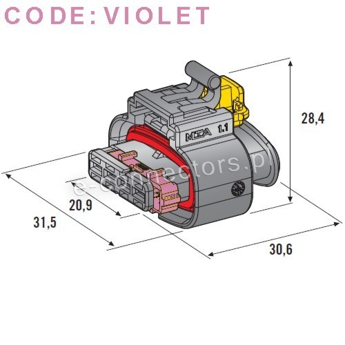 Wtyczka C280-4pinowa Fioletowa