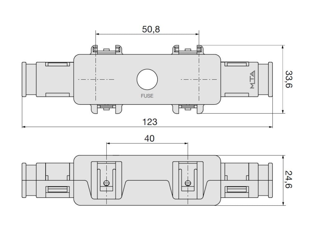 Wymiary bezpiecznika Megaval